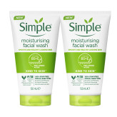 ژل شستوشوی صورت سیمپل مدل moisturising حجم 150 میلیلیتر