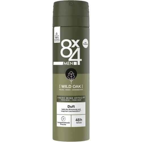اسپری بدن آلمانی مردانه هشت در چهار 8X4 Men Wild Oak با رایحه بلوط 150 میل جدید