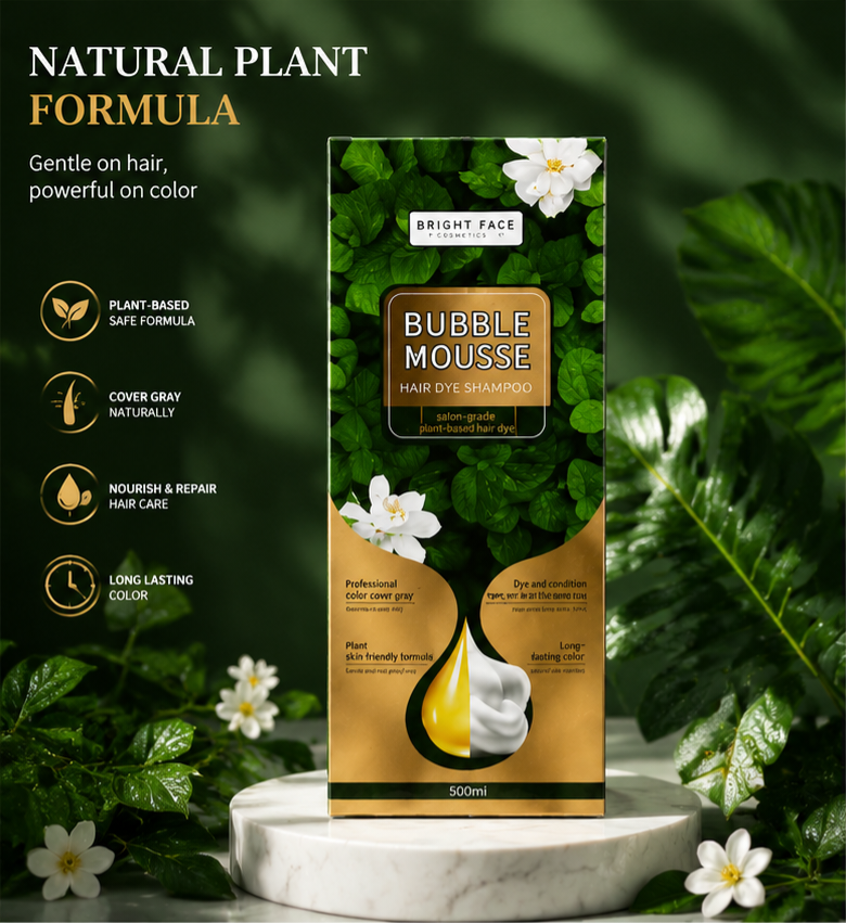 شامپو رنگ مو گیاهی Bubble Mousse بدون آمونیاک