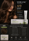 رنگ مو حرفه ای یورگانیک YOORGANIC Smooth & Shine شماره 4/0 قهوهای متوسط (Medium Brown) حجم 100ml(بدون آمونیاک)