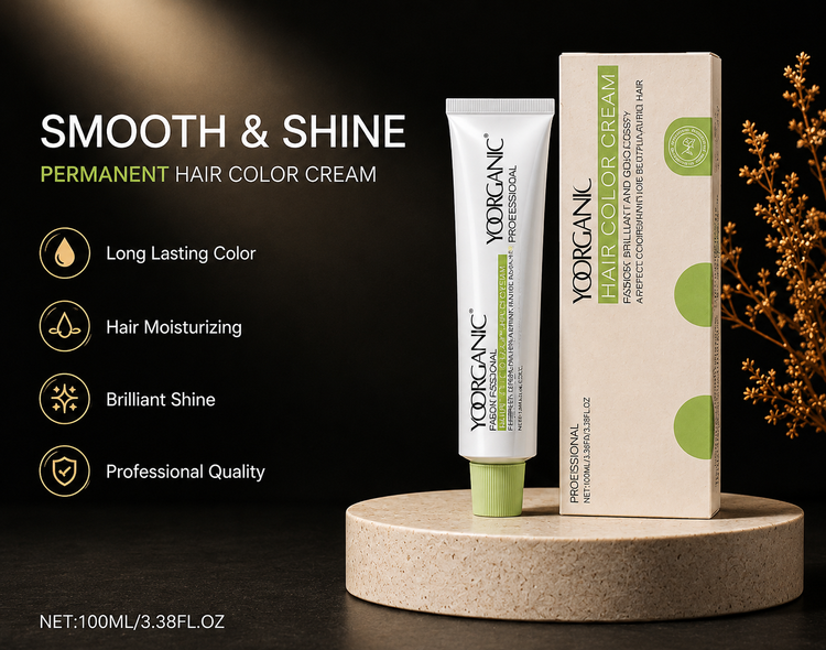 رنگ مو حرفه ای یورگانیک YOORGANIC Smooth & Shine شماره 4/0 قهوهای متوسط (Medium Brown) حجم 100ml(بدون آمونیاک)