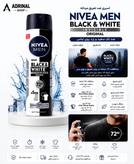 تصویر محصول اسپری بدن مردانه NIVEA MEN Black and White Invisible Original با محافظت 72 ساعته و رایحه ماندگار