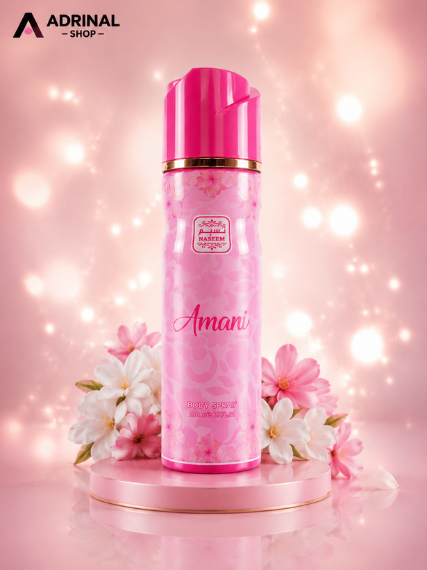 اسپری بادی اسپلش زنانه Naseem Amani Coconut & Jasmine حجم 200ml با رایحه لطیف و جذاب